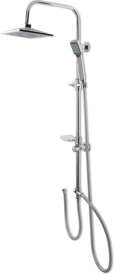 Lifa Bathing Zilveren Douchesysteem Verstelbare Doucheset RVS en ABS Regendouche en Handdouche Douchekranen in Chroom Incl. Bevestigingsmateriaal