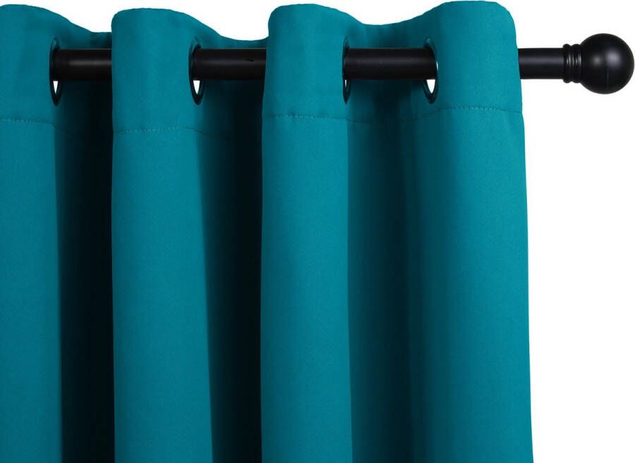 Lifa-Living Gordijn Teal Verduisterend & Geluidswerend Verduisteringsgordijnen met Ringen 100% Polyester 150 x 250 cm 1 Stuk