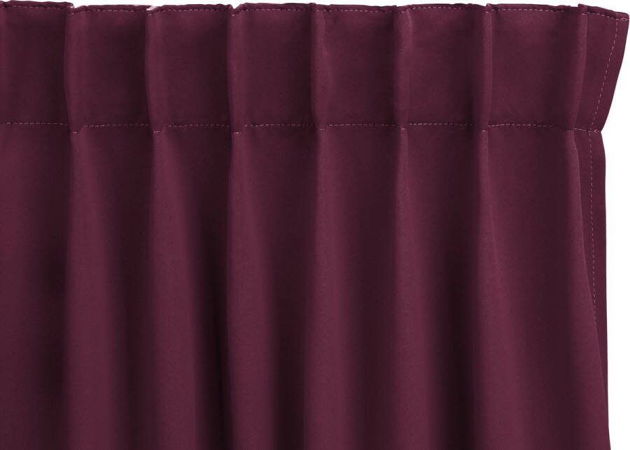 Lifa-Living Gordijn Wijnrood Verduisterend & Geluidswerend Verduisteringsgordijnen met Haken 100% Polyester 150 x 250 cm 1 Stuk