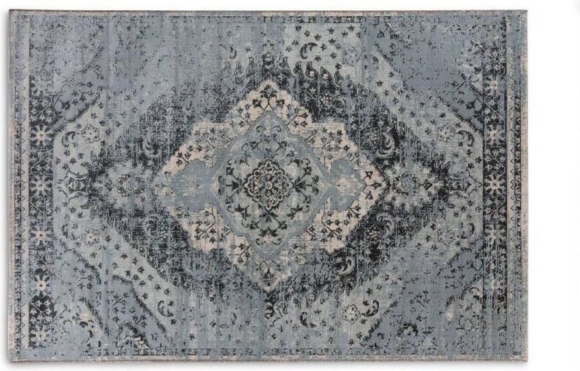 Lifa-Living LIFA LIVING Vintage Vloerkleed | Blauw en Lichtblauw Tapijt | Oosters Vloerkleed voor Woonkamer | Slaapkamer | 160 x 230 cm