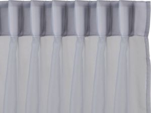Lifa-Living Vitrages Donker grijs Privacy Licht Toelatend Set van 2 Met 10 ophanghaken 150 x 250 cm