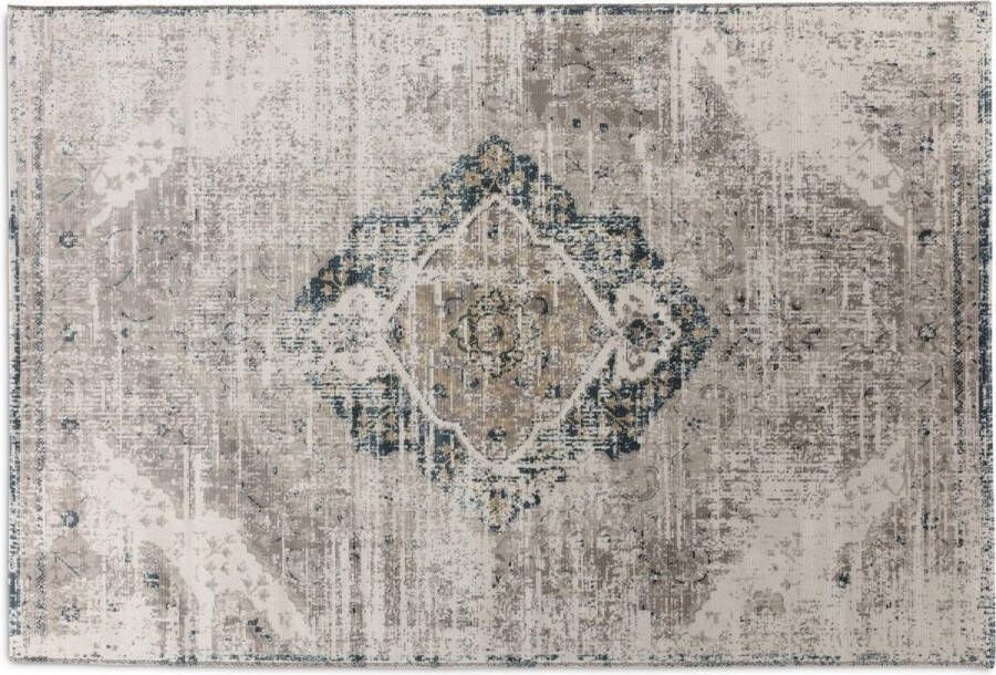 Lifa-Living Vloerkleed Vintage Beige Donkerblauw Poolhoogte: 5 mm Oosters 160 x 230 cm