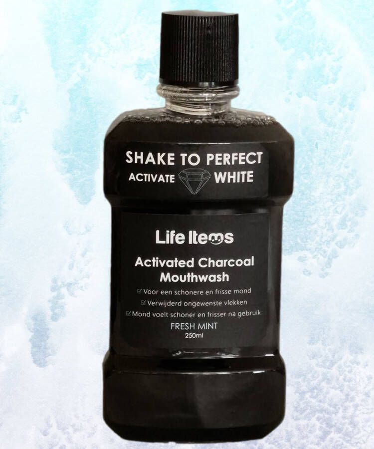 Life items Mondwater voor een Frisse Adem Mouthwash Tandplak Tandverkleuring Gele Tanden Mondspoeling Fresh Mint 250 ML