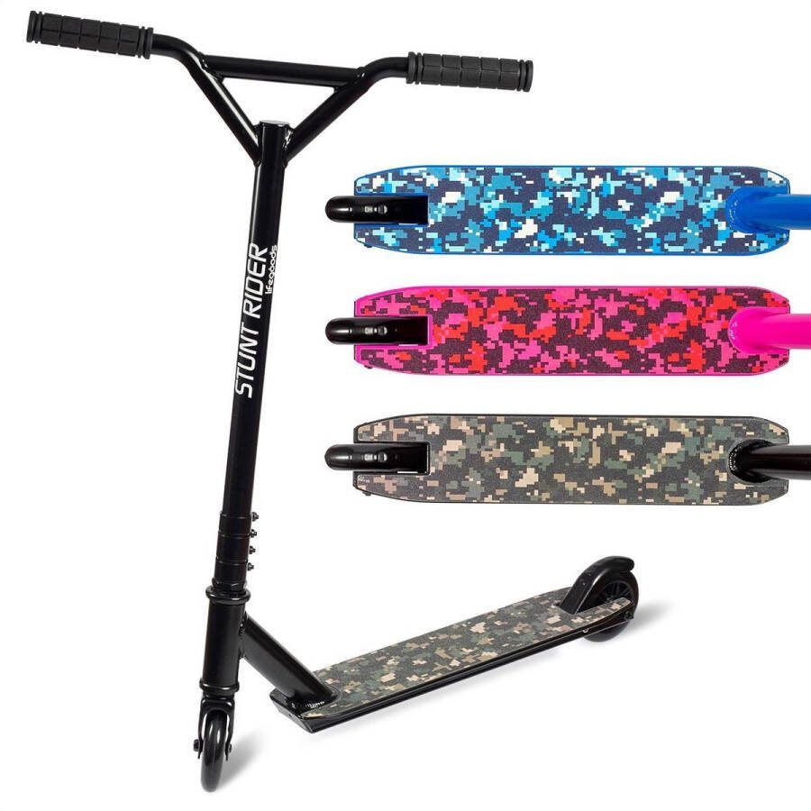 LifeGoods StuntRider Stuntstep voor Jongens Meisjes 8+ Jaar 100mm Wielen ABEC7 Lagers Zwart