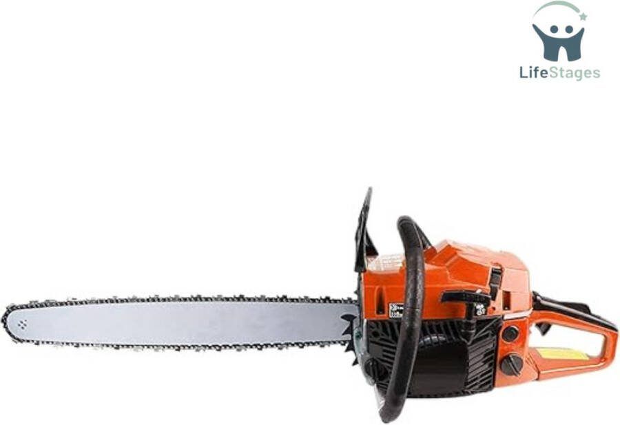 LifeStages Kettingzaag benzine Elektrische kettingzaag 18V met batterij en lader 45cm bladlengte Ideaal voor hout- en tuinwerkzaamheden Oranje