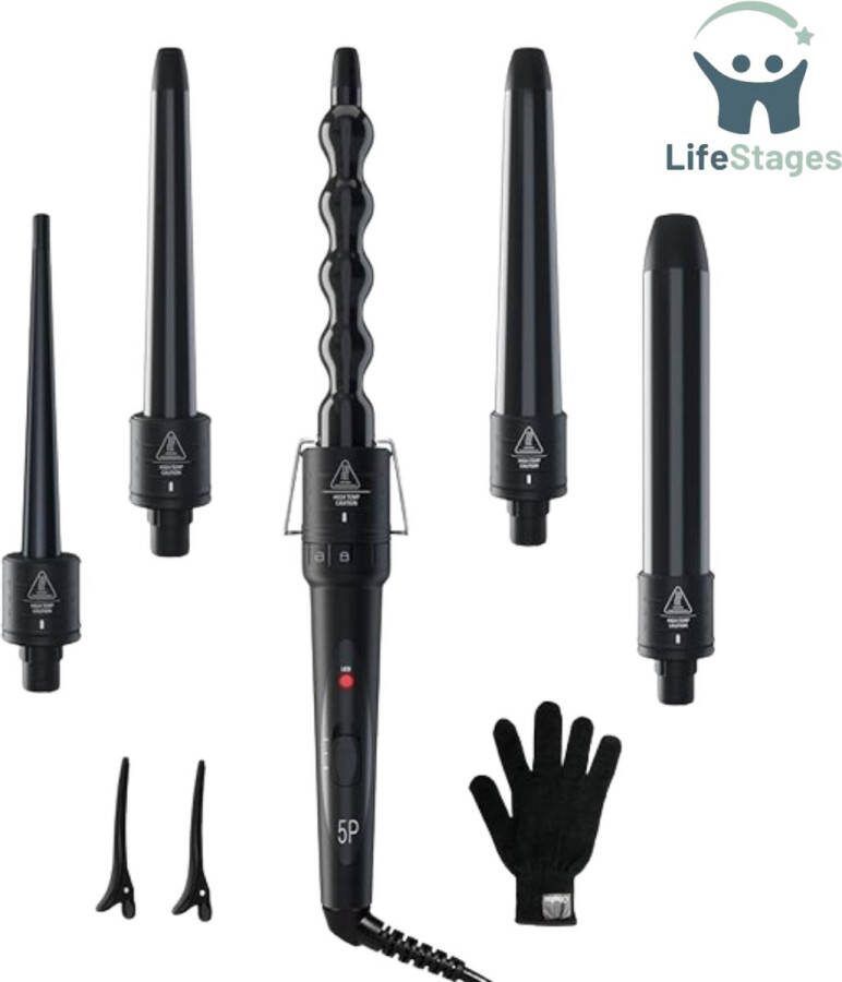 LifeStages Krultang 5 in 1 Stijltang Hairwrap Natural Curl Praktisch Duurzaam