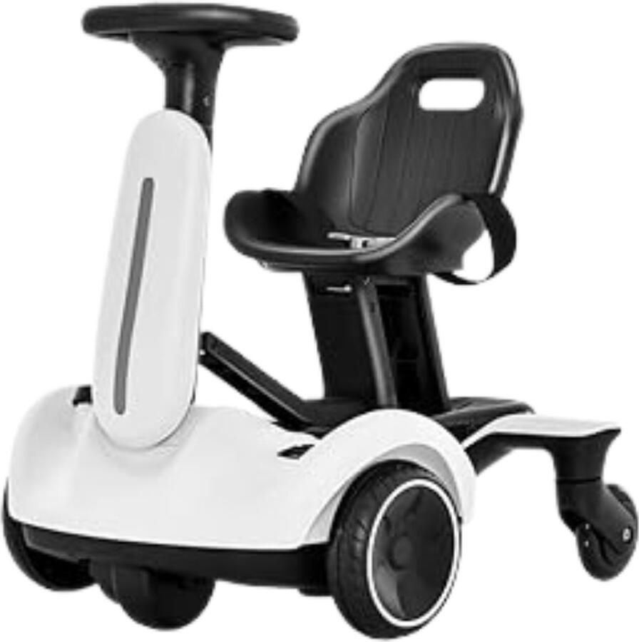 LifeStages drift kart 6V Elektrische Skelter Steekwagen met 2-voudig Verstelbare Zitting Wit