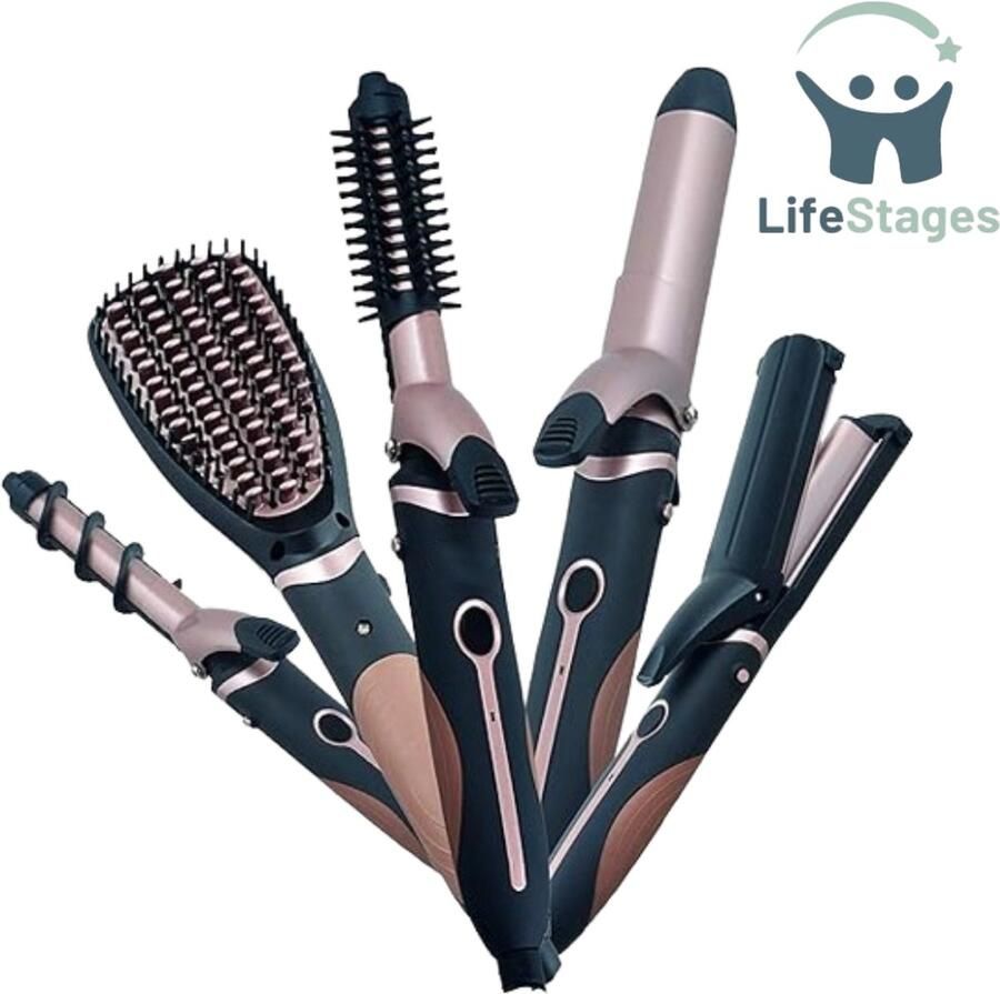 LifeStages Krultang 5 in 1 Stijltang Hairwrap Natural Curl Praktisch Duurzaam