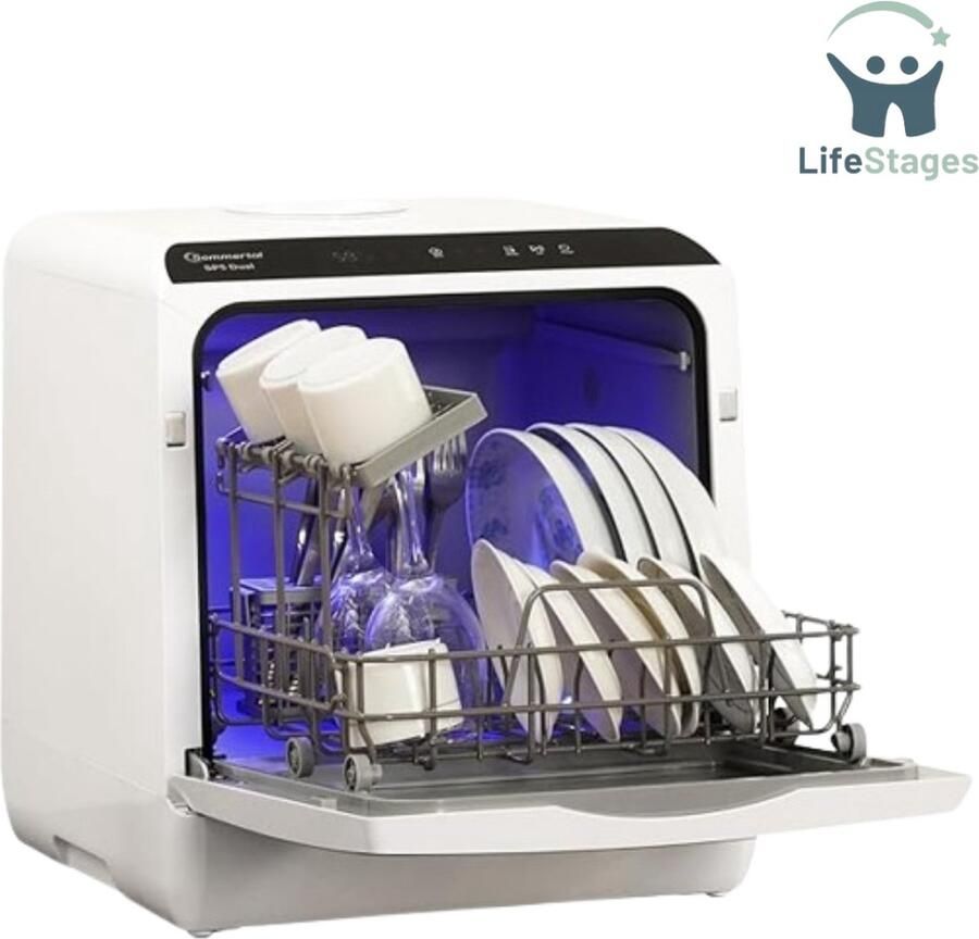 LifeStages Mini Vaatwasser Vrijstaande Vaatwasser Kleine Vaatwasser Tafel Vaatwasser Compact Praktisch Duurzaam