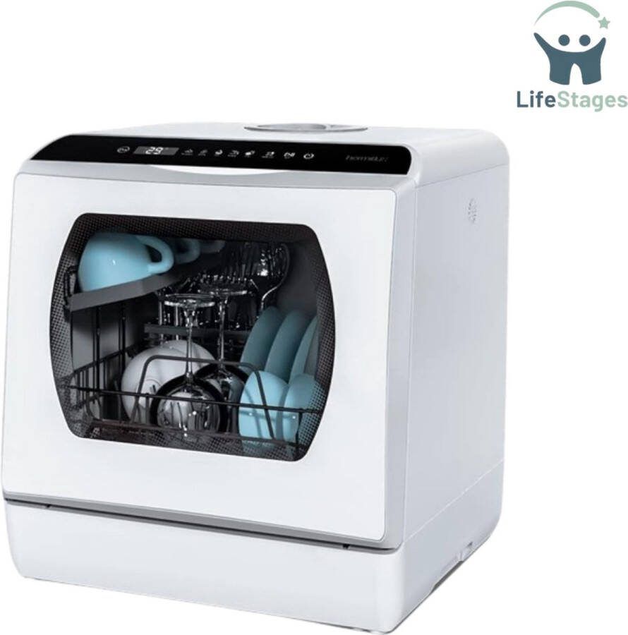 LifeStages Mini Vaatwasser Vrijstaande Vaatwasser Kleine Vaatwasser Tafel Vaatwasser Compact Praktisch Duurzaam