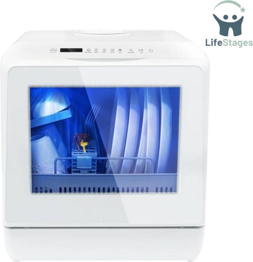 LifeStages Mini Vaatwasser Vrijstaande Vaatwasser Kleine Vaatwasser Tafel Vaatwasser Compact Praktisch Duurzaam
