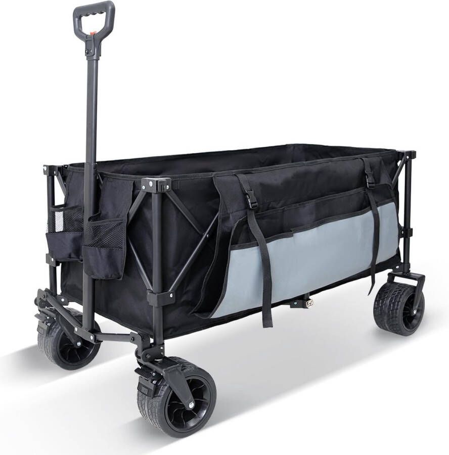 LifeStages opvouwbare handkar luchtbanden 4-wielige outdoor strandwagen opvouwbaar met een laadvermogen van 150 kg voor kamperen tuin strand