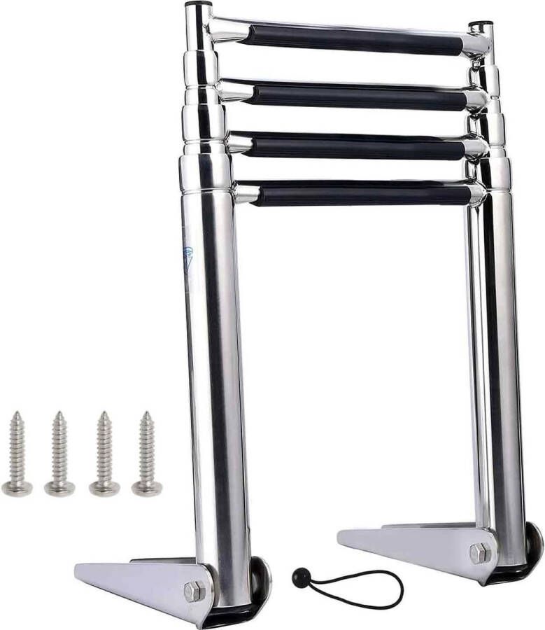 LifeStages Roestvrijstalen bootladder Antislip telescopische zwembadladder