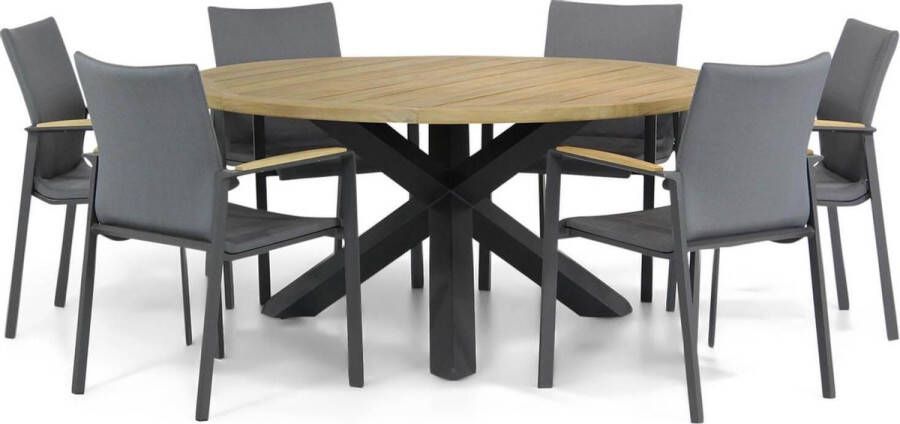 Lifestyle Garden Furniture Lifestyle Brandon Rockville 160 cm rond dining tuinset 7-delig