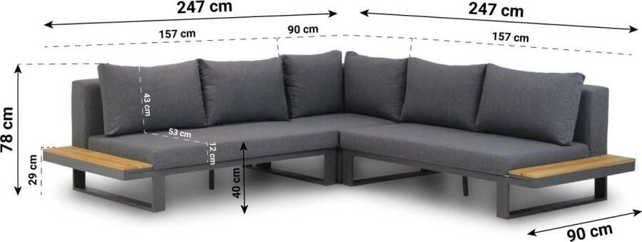 Lifestyle Garden Furniture Lifestyle Club Enchante 40 60 cm hoek loungeset 5-delig
