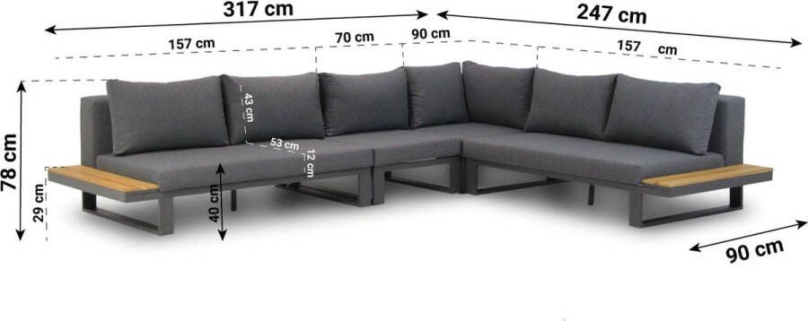 Lifestyle Garden Furniture Lifestyle Club Enchante 60 40 cm hoek loungeset 6-delig