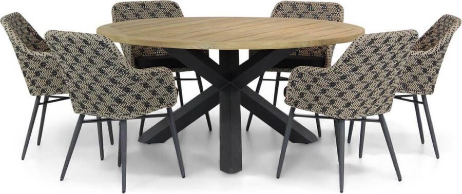 Lifestyle Garden Furniture Lifestyle Crossway Rockville 160 cm dining tuinset 7-delig