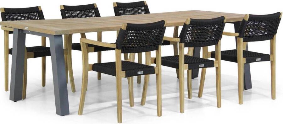 Lifestyle Garden Furniture Lifestyle Dallas Glasgow 240 cm dining tuinset 7-delig