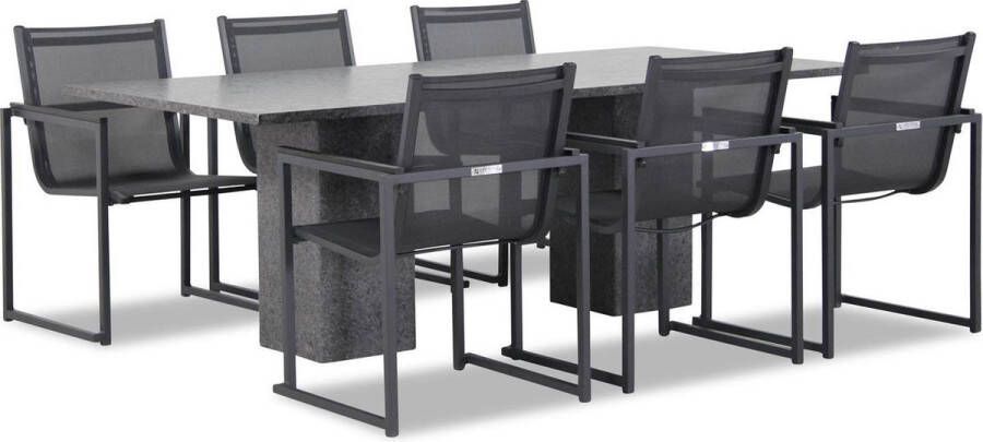 Lifestyle Garden Furniture Lifestyle Delgada Graniet 220 cm dining tuinset 7-delig