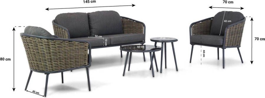 Lifestyle Garden Furniture Lifestyle Enchante stoel-bank loungeset 5-delig
