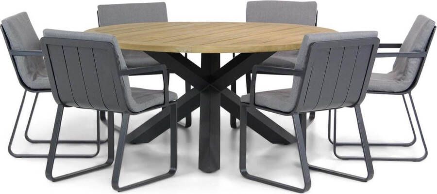 Lifestyle Garden Furniture Lifestyle Estancia Rockville 160 cm rond dining tuinset 7-delig