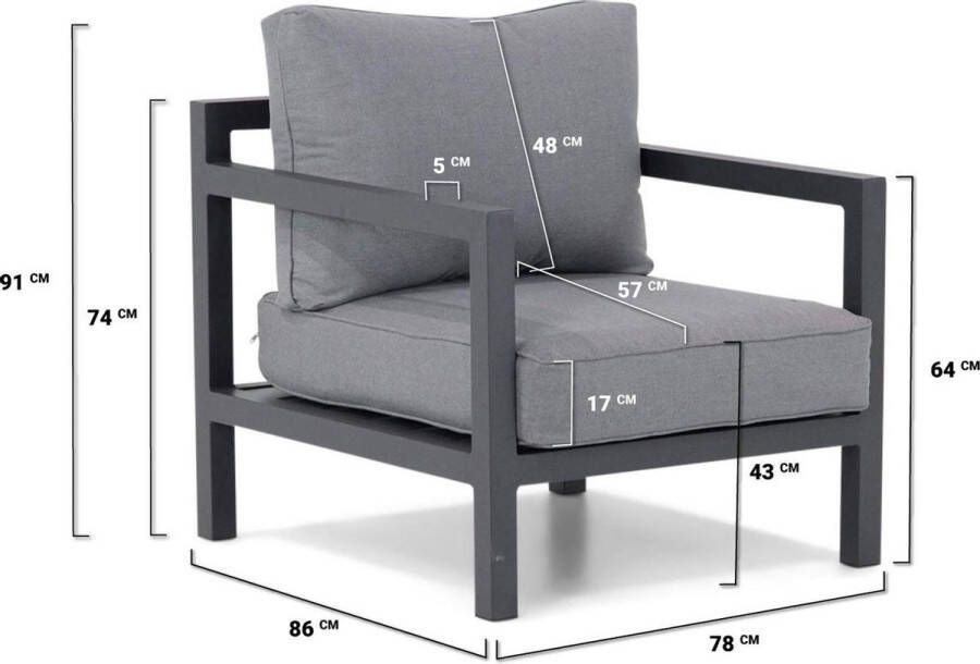 Lifestyle Garden Furniture Lifestyle Lagos stoel-bank loungeset 4-delig