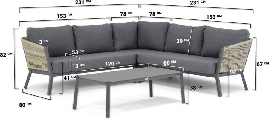 Lifestyle Garden Furniture Lifestyle Rimini hoek loungeset 4-delig