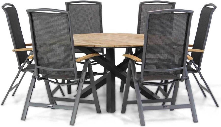 Lifestyle Garden Furniture Lifestyle Rosello Fabriano 150 cm dining tuinset 7-delig