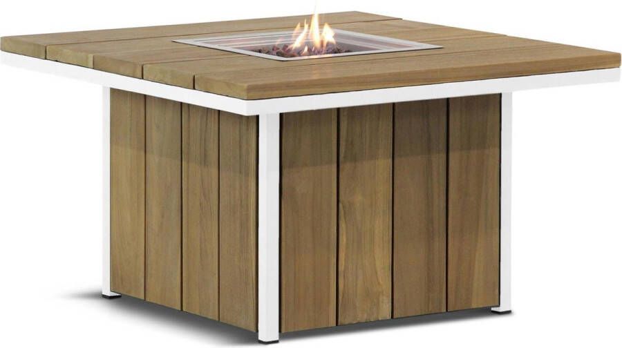 Lifestyle Garden Furniture Lifestyle Seaside lounge vuurtafel 90 x 90 cm wit