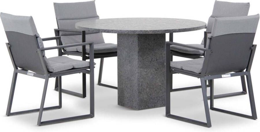 Lifestyle Garden Furniture Lifestyle Treviso Graniet 120 cm dining tuinset 5-delig