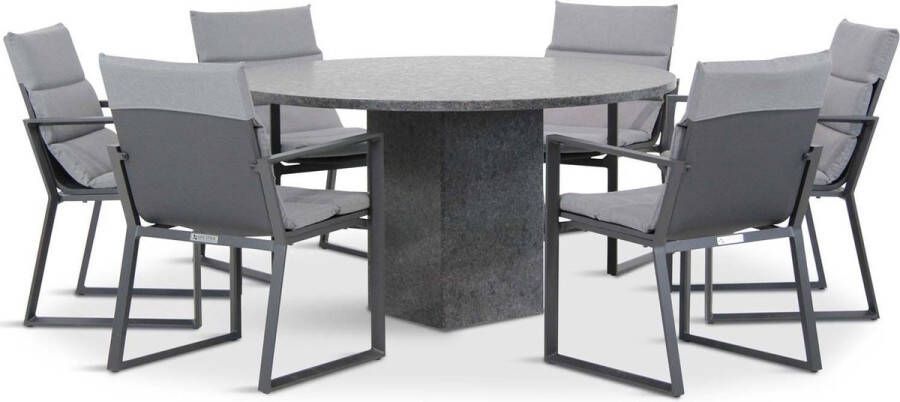 Lifestyle Garden Furniture Lifestyle Treviso Graniet 140 cm dining tuinset 7-delig