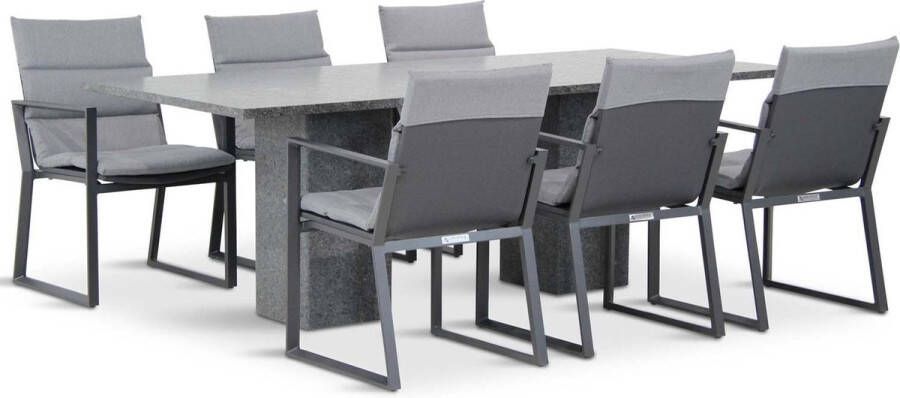 Lifestyle Garden Furniture Lifestyle Treviso Graniet 220 cm dining tuinset 7-delig