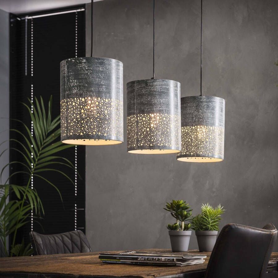 LifestyleFurn Hanglamp 'Sanaa' 3-lamps 20cm kleur Grijs