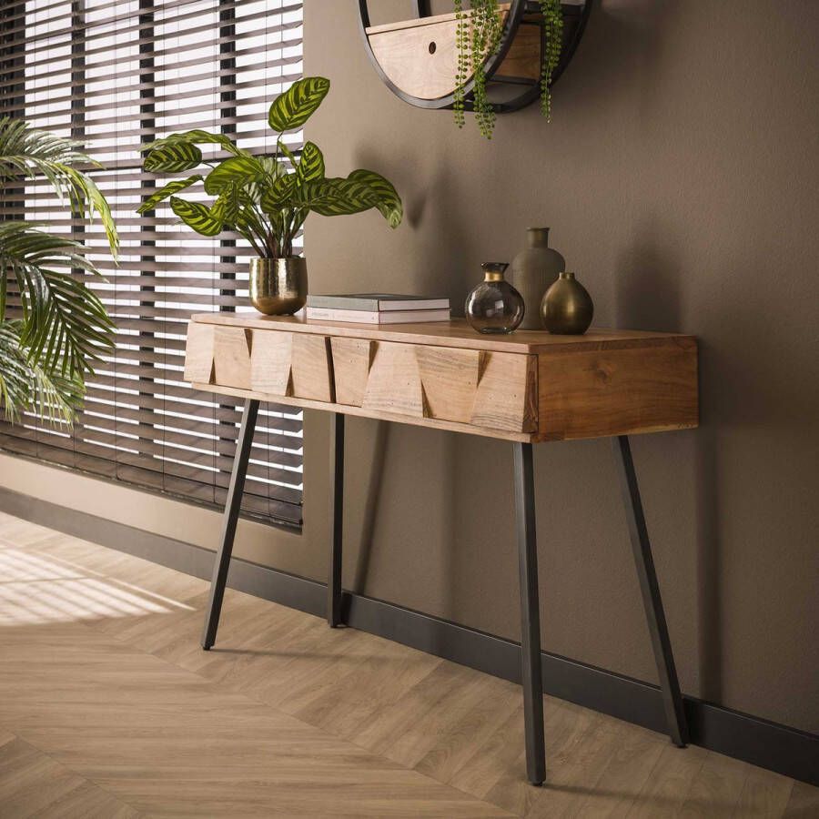LifestyleFurn Sidetable Eryka Acaciahout 125cm Massief acacia naturel