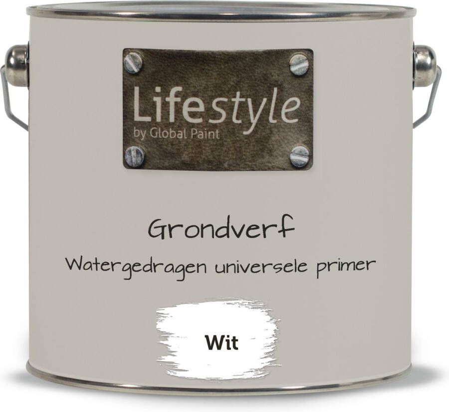 Lifestyleverf.nl Lifestyle Grondverf Wit 2.5 liter