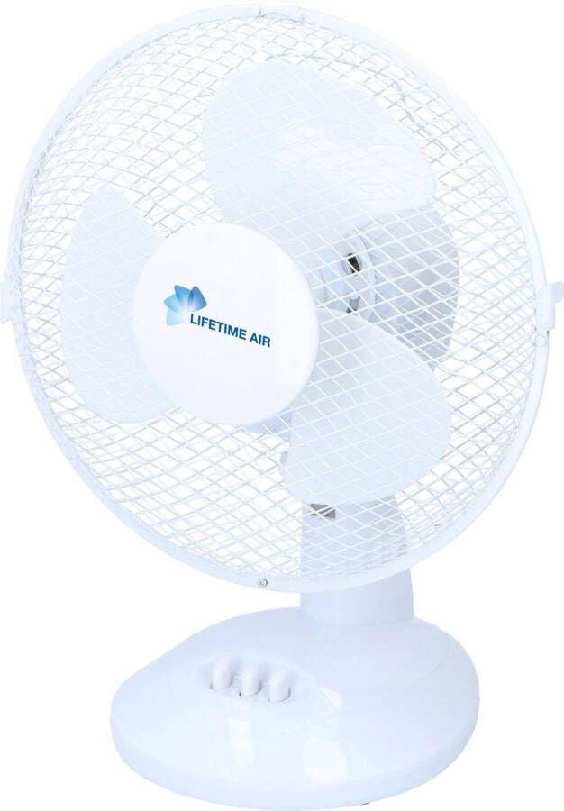 Lifetime Air Tafelventilator -20 W Zwenkfunctie Ø 23 cm Wit