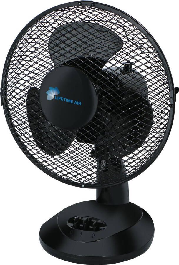Lifetime Air Tafelventilator Ø 23 cm 2 Snelheden Oscillerend 32 W Zwart