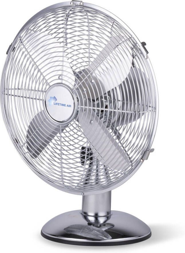 Lifetime Air Ventilator Ø30 Cm Retro 3 Snelheden Kantelbaar Zwenkfunctie Chroom