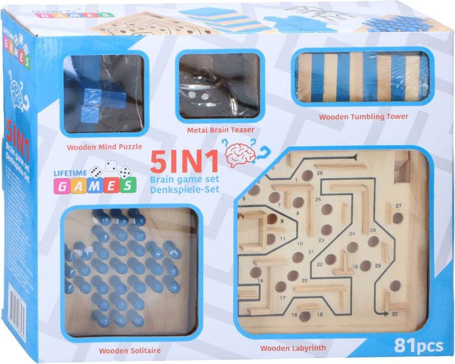 Merkloos Sans marque Hersenkraker denkspelset 5-in-1 81-delig