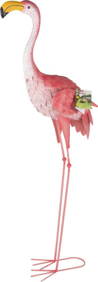 Lifetime Garden Flamingo Beeld Tuindecoratie 44 x 18 5 x 104CM Metaal Roze