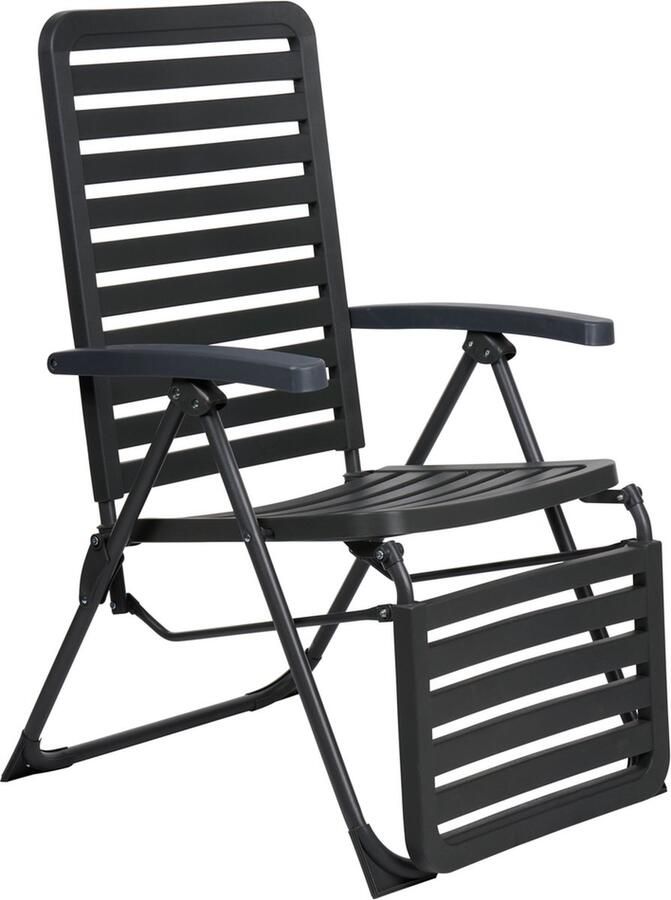 Lifetime Garden Verstelbare Tuinstoel Zit en Ligstoel Tuin Campingstoel Opvouwbaar 104 x 62 x 151cm Zwart