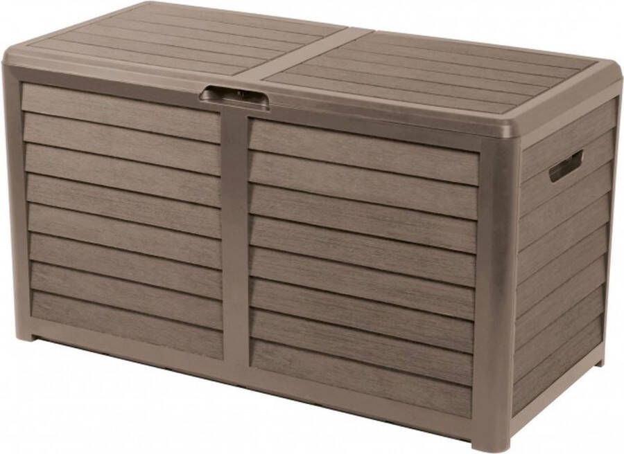 Lifetime Garden Tuinkussenbox 420L Kussenbox voor Buiten 117 3 x 65 3 x 54 8 cm Opbergbox Tuin Taupe