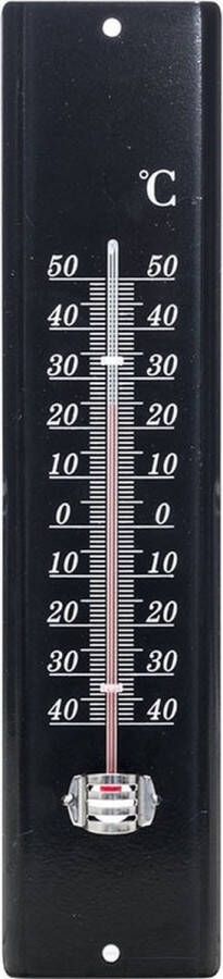 Lifetime Garden zon schaduw thermometer zwart voor buiten 29.5 cm van metaal Buitenthermometers