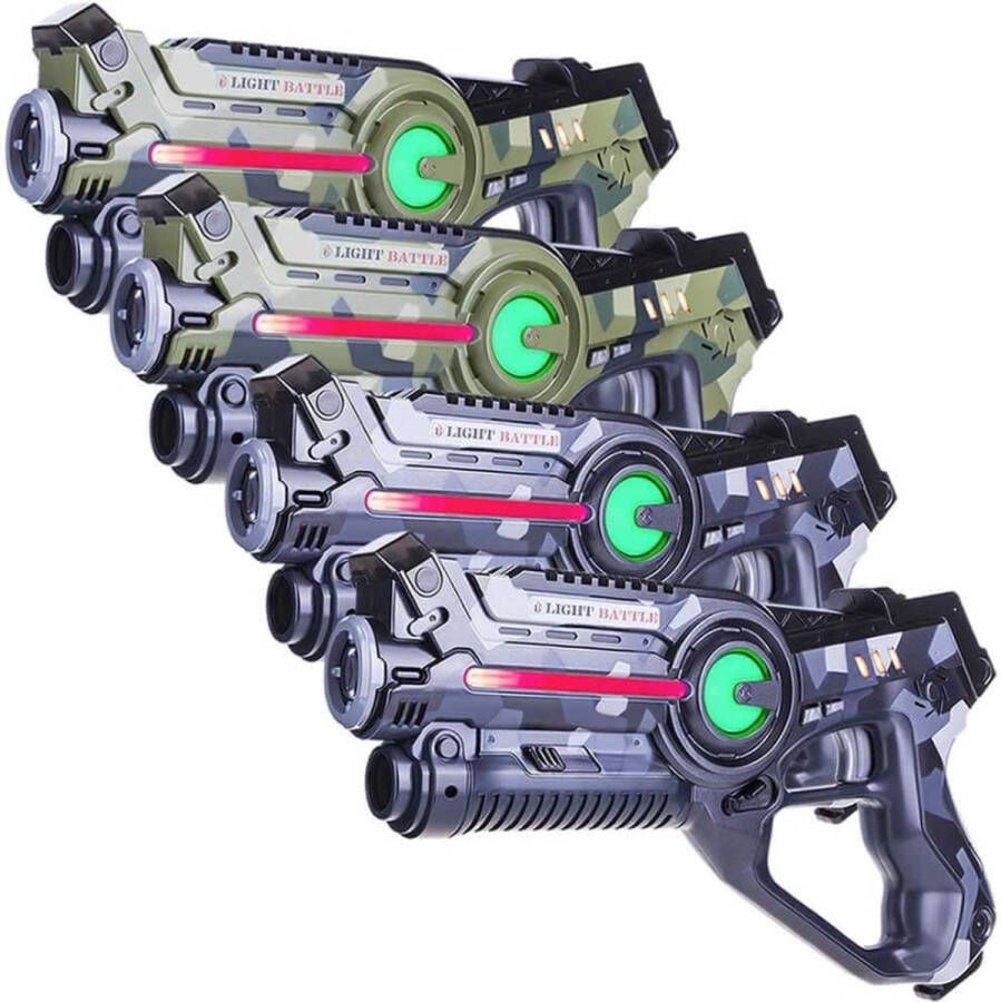 Light Battle Active Camo Laser Game Set Groen Grijs 4 Laserguns