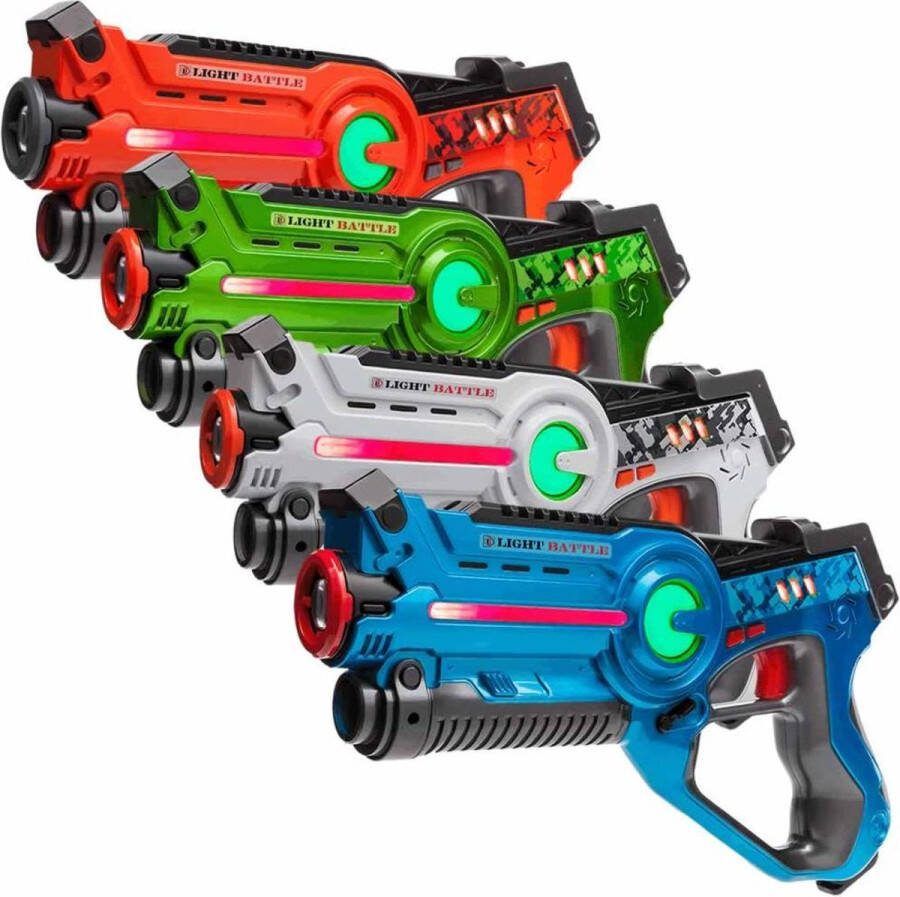 Light Battle Active Lasergame Set Groen Oranje Wit Blauw 4 Pack