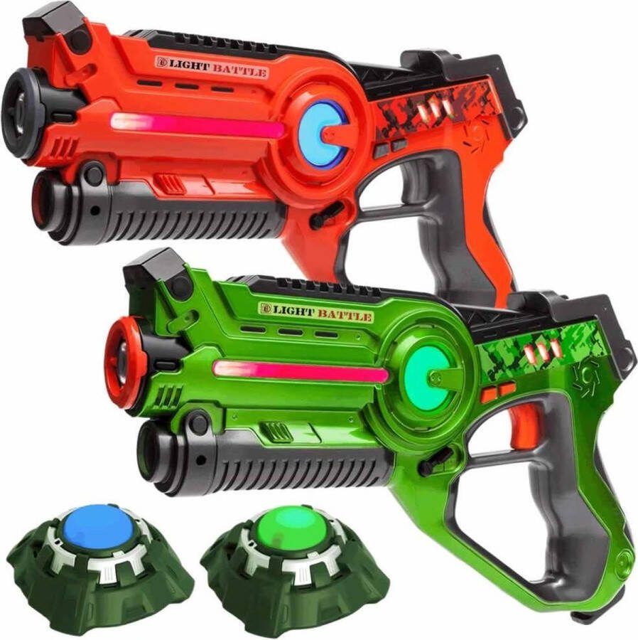 Light Battle Active Lasergame Set Oranje Groen 2 Lazer guns + 2 Targets