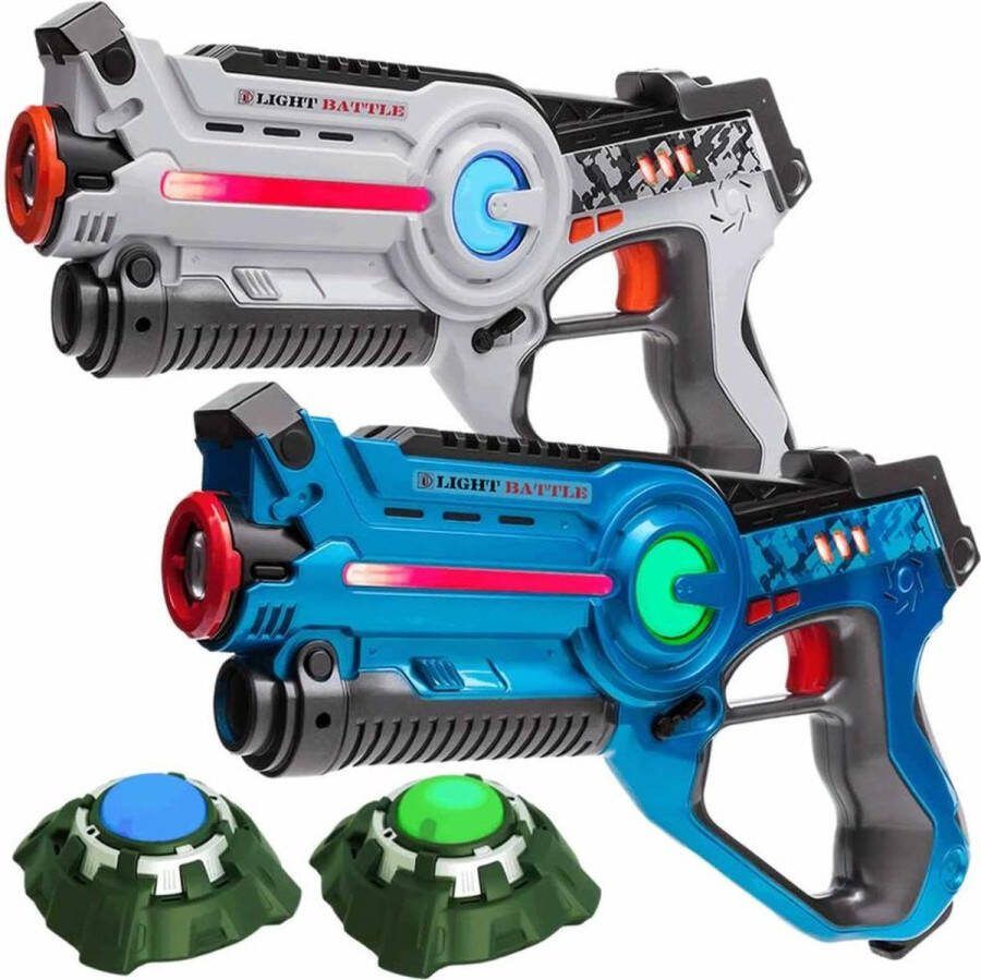 Light Battle Active Lasergame Set Wit Blauw 2 Lazer guns + 2 Targets