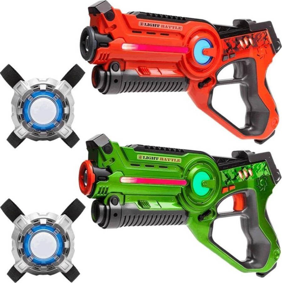 Light Battle Active Laserguns Oranje Groen + 2 Lasergame Vesten 2 Pack