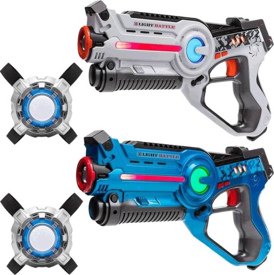 Light Battle Active Laserguns Wit Blauw + 2 Lasergame Vesten 2 Pack