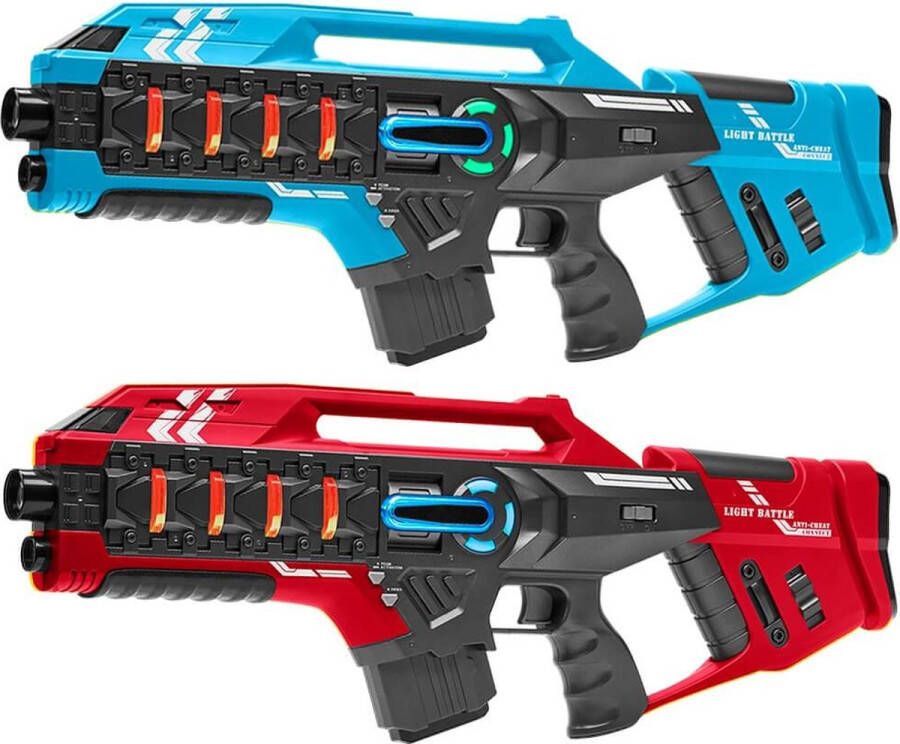 Light Battle Connect Lasergame set 2x Mega Blaster Blauw Rood laser game set met unieke Anti-Cheat functie Speelgoed laserguns voor kinderen